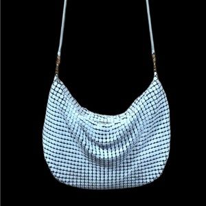 Vintage‎ White Enamel Mesh Evening Shoulder Bag, 19th Century